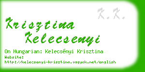 krisztina kelecsenyi business card